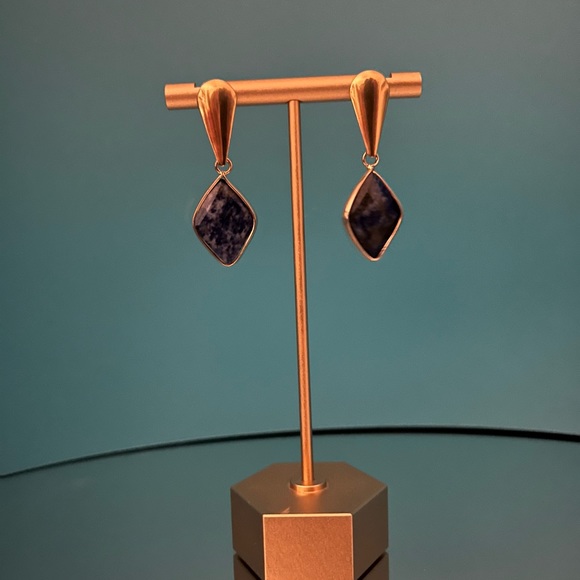 Stone Dangle Earrings- Lapis Lazuli Trendy Earrings- Aventurine Earrings - Picture 16 of 16